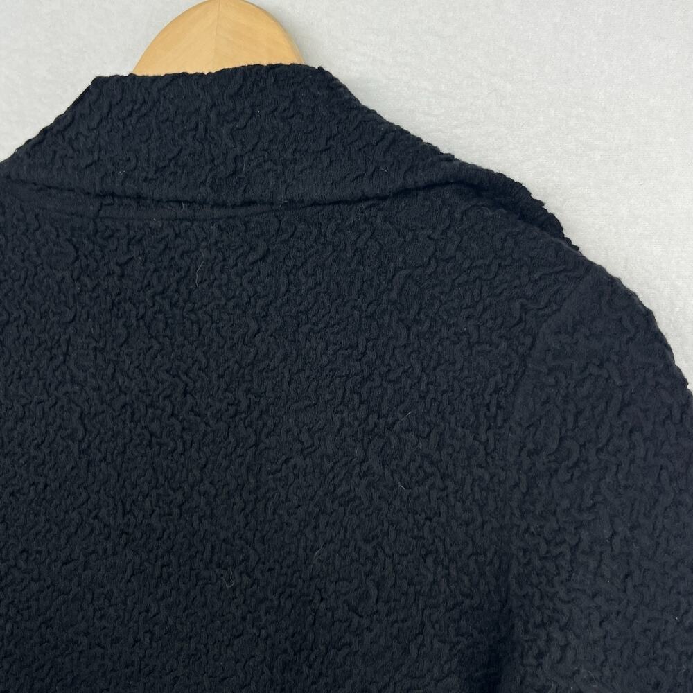 EILEEN FISHER Cardigan XS Cotton Merino Wool Bolero Jacket Sweater Open Black - Picture 7 of 14